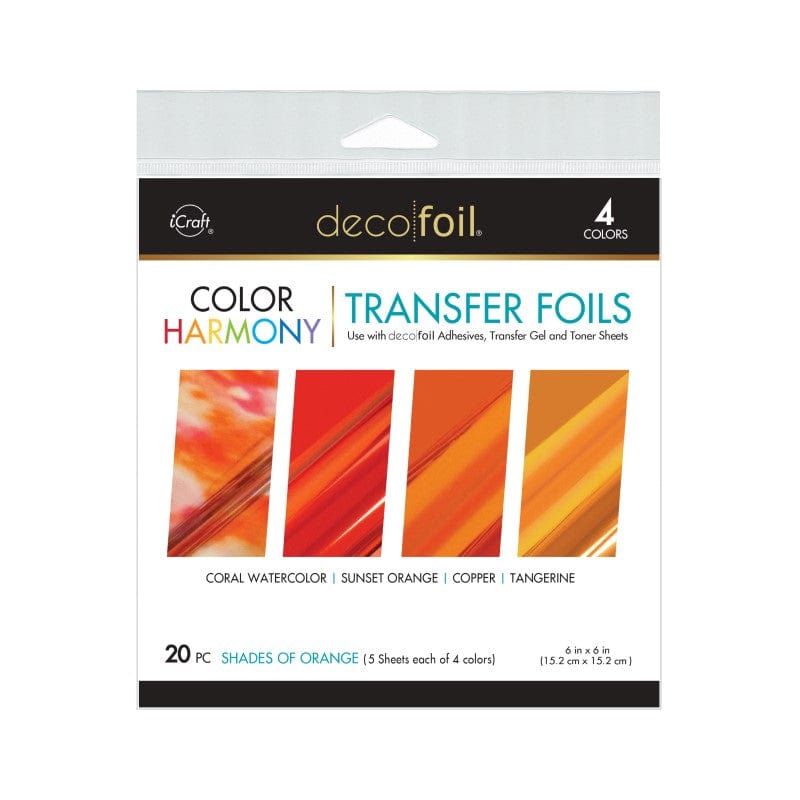 Therm O Web Deco Foil Color Harmony Foil Transfer Sheet Multi-Pack, Shades of Orange