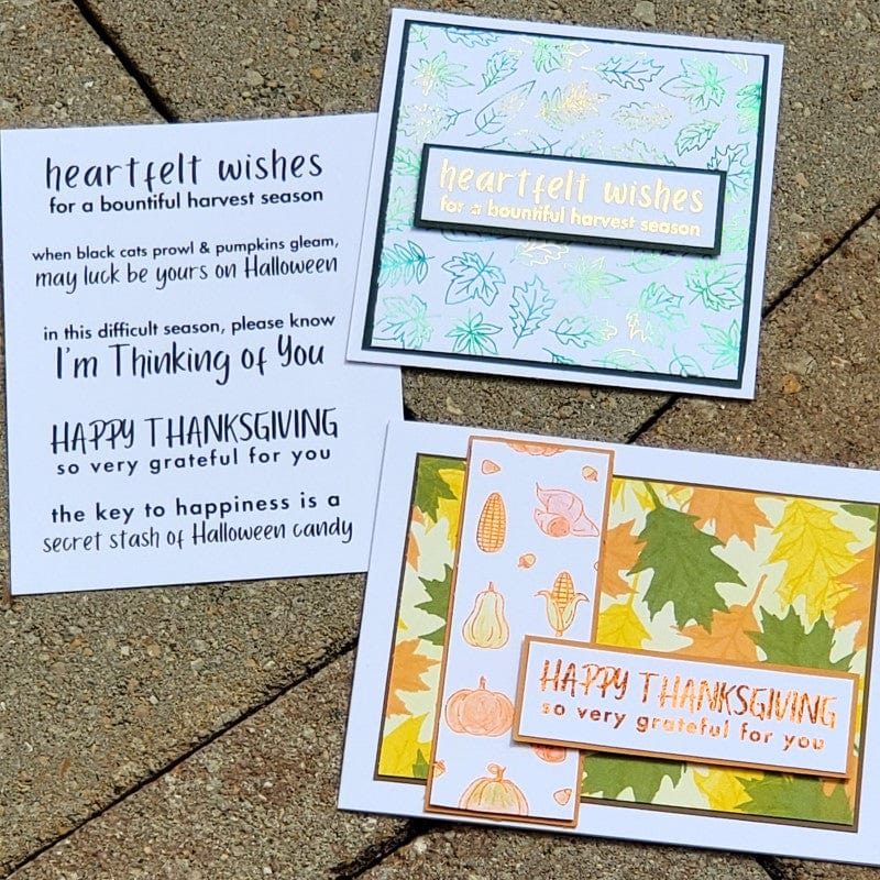 Deco Foil Toner Card Fronts - Autumn Vibes Sentiments – thermoweb.com