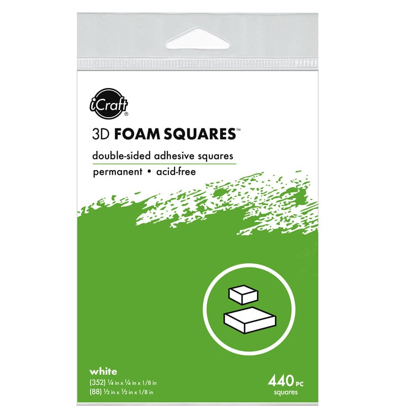 Therm O Web iCraft 3D Double-Sided Adhesive Foam Squares (White), Combo Pack 3777