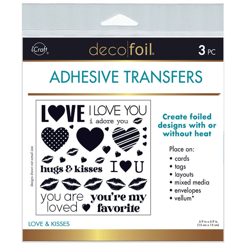 Therm O Web Deco Foil Adhesive Transfer Designs - Love & Kisses 5664