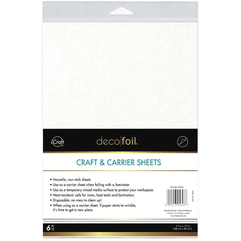 Therm O Web Deco Foil Craft & Carrier 11 in x 17 in Sheets 6 pack 5628