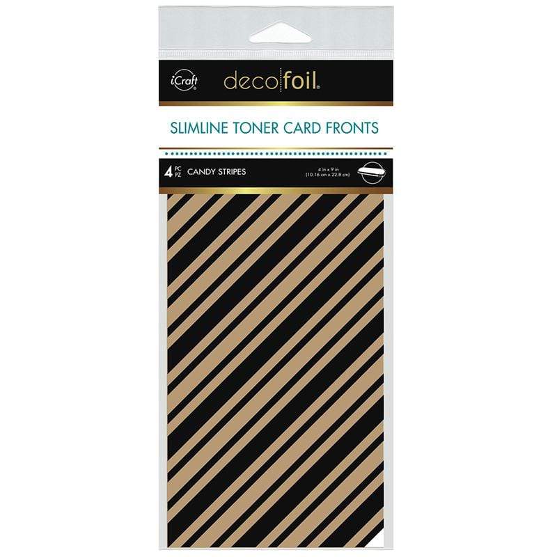 Therm O Web Deco Foil Kraft Slimline Toner Card Fronts - Candy Stripes 5581