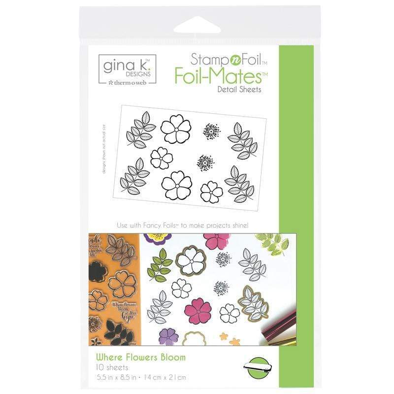 Therm O Web Gina K. Designs StampnFoil Foil-Mates Detail Sheets, Where Flowers Bloom 18077