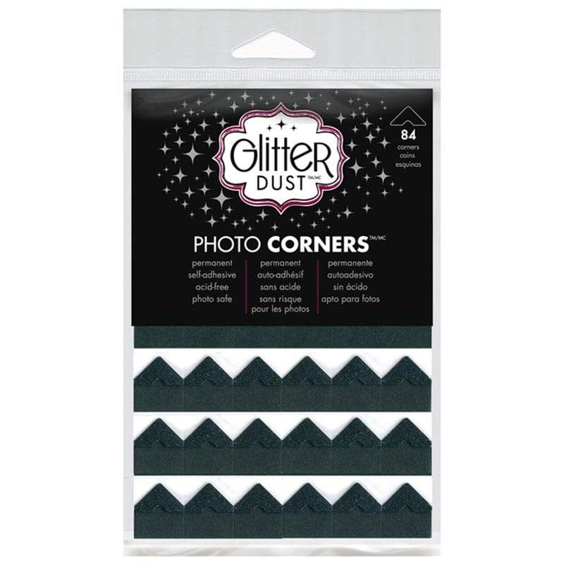 Therm O Web Glitter Dust Photo Corners, Black Nickel 3115