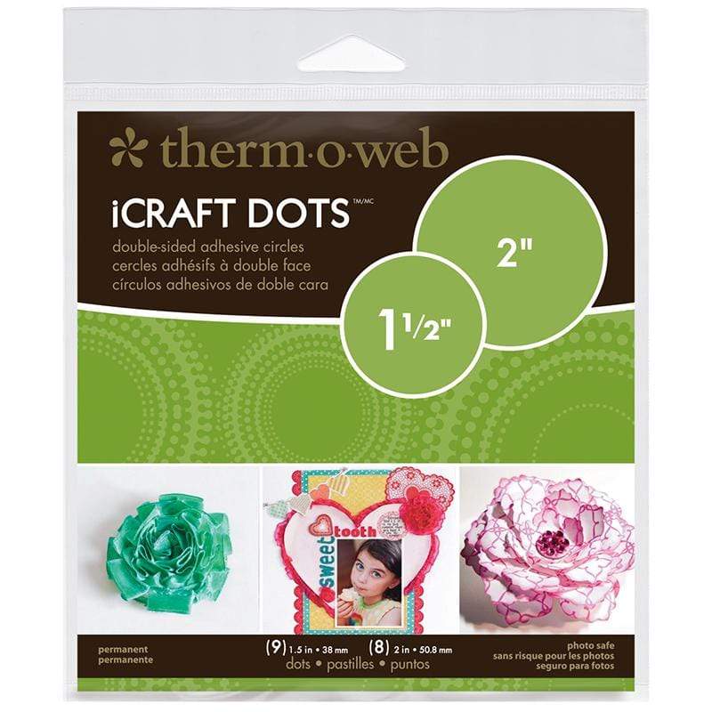 Therm O Web iCraft Dots Pre-Cut Double-Sided Clear Adhesive Circles, Combo Pack 3383