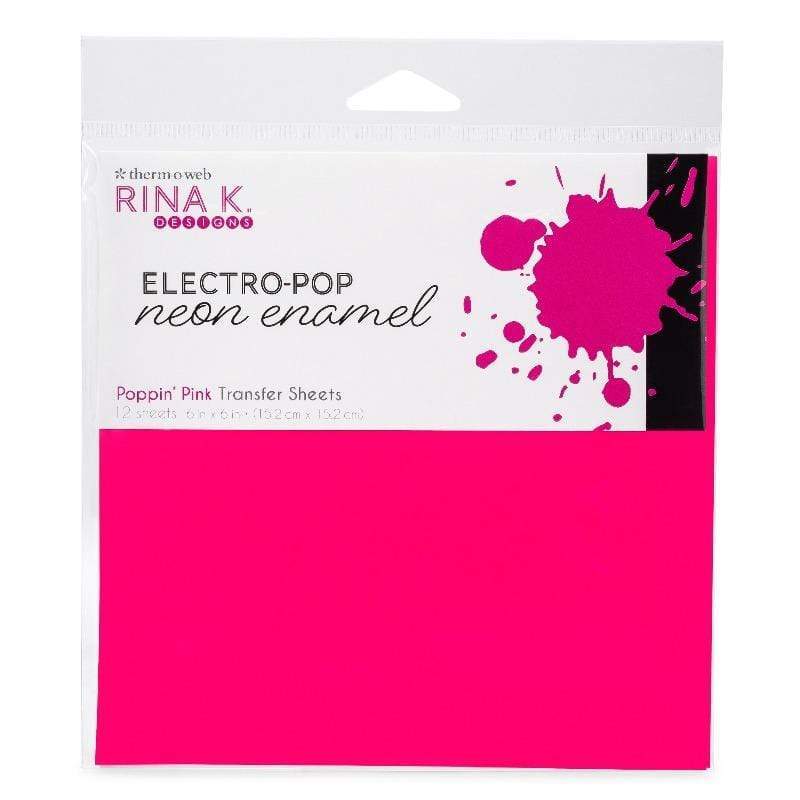 Therm O Web Rina K. Designs Neon Enamel Transfer Sheets, Poppin’ Pink 18164