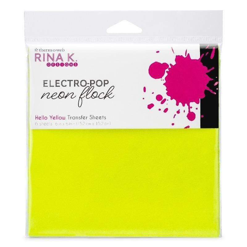 Therm O Web Rina K. Designs Neon Flock Transfer Sheets, Hello Yellow 18165
