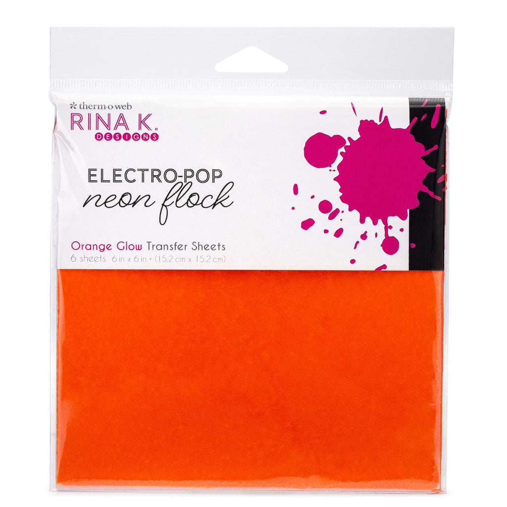 Therm O Web Rina K. Designs Neon Flock Transfer Sheets, Orange Glow 18167