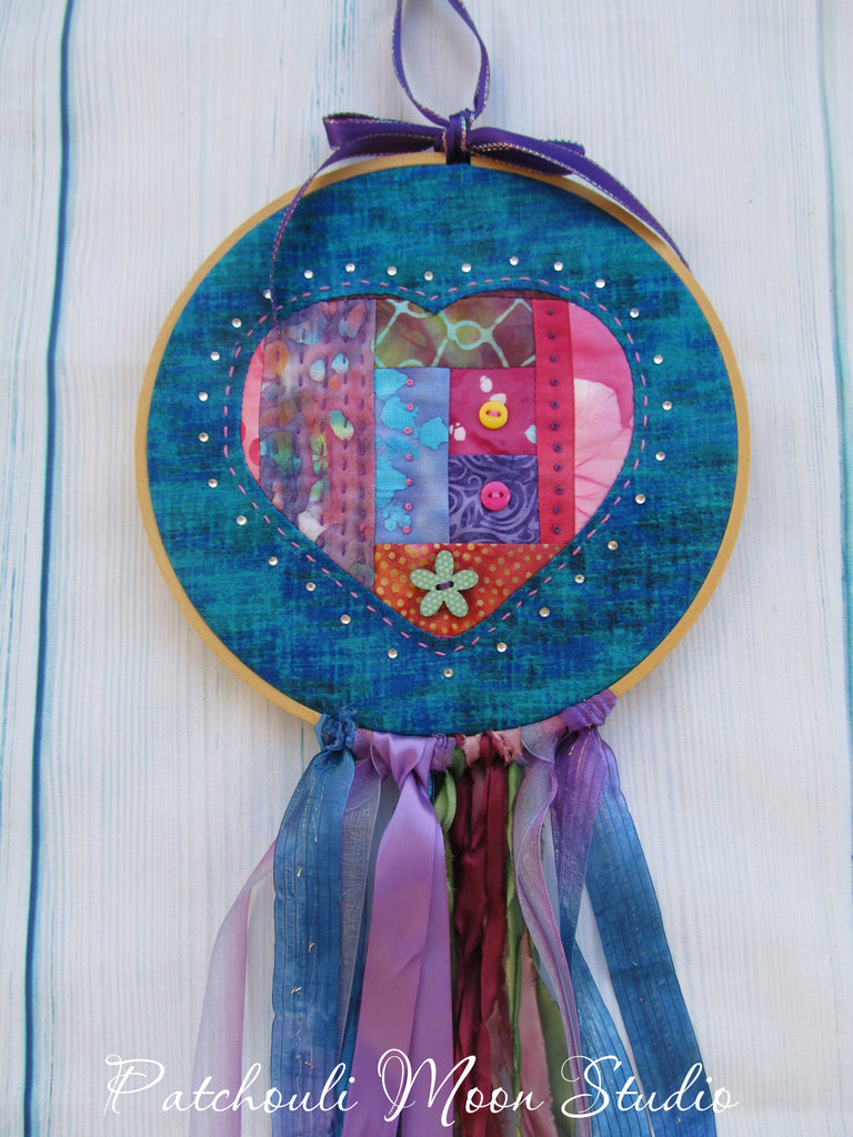 Valentine Quilted Heart Dream Catcher