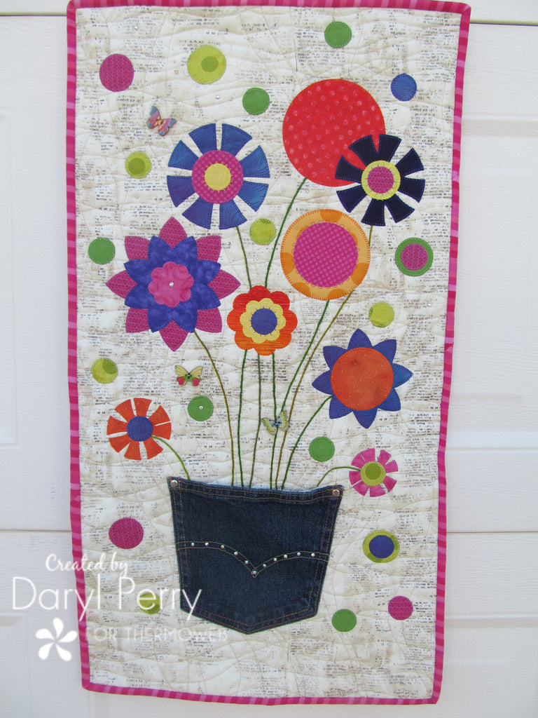 Flowers in a Denim Pocket Quilt