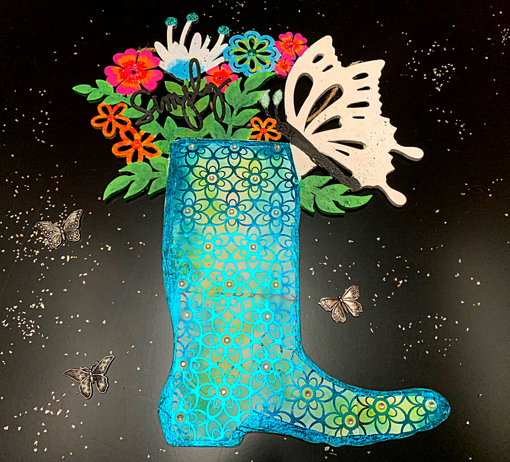 Live Simply Mixed Media Flower Decoration