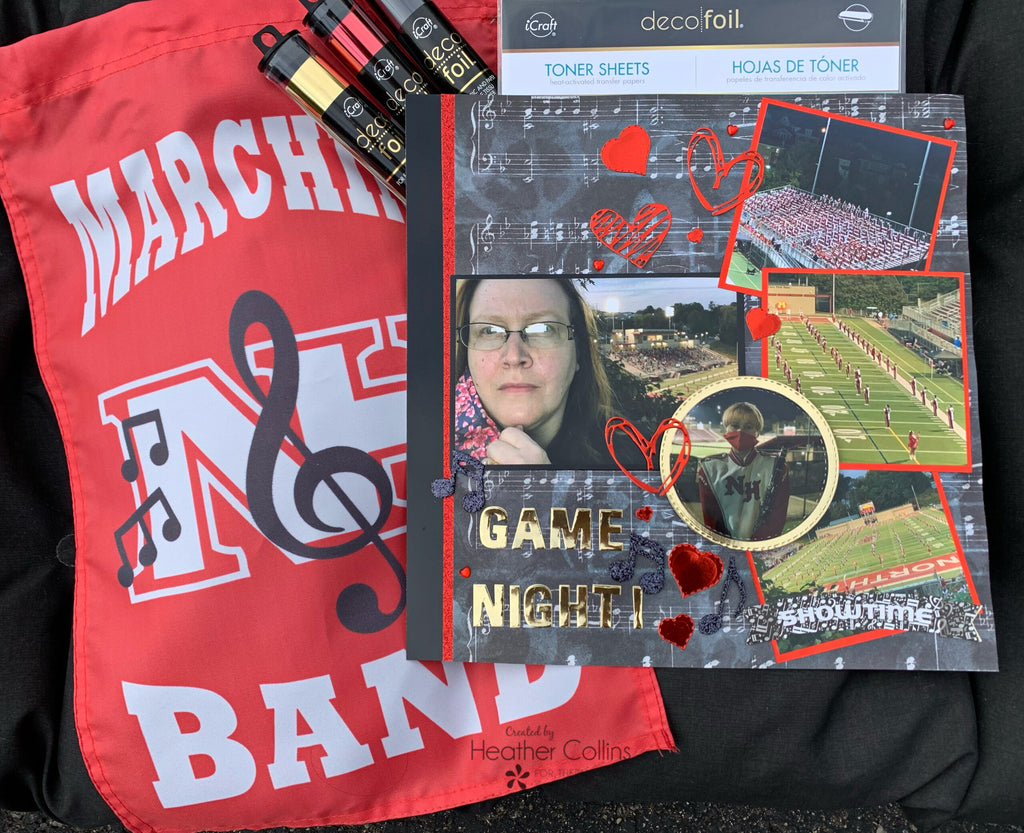 Game Night! Scrapbook Layout with Deco Foil Transfer Sheets