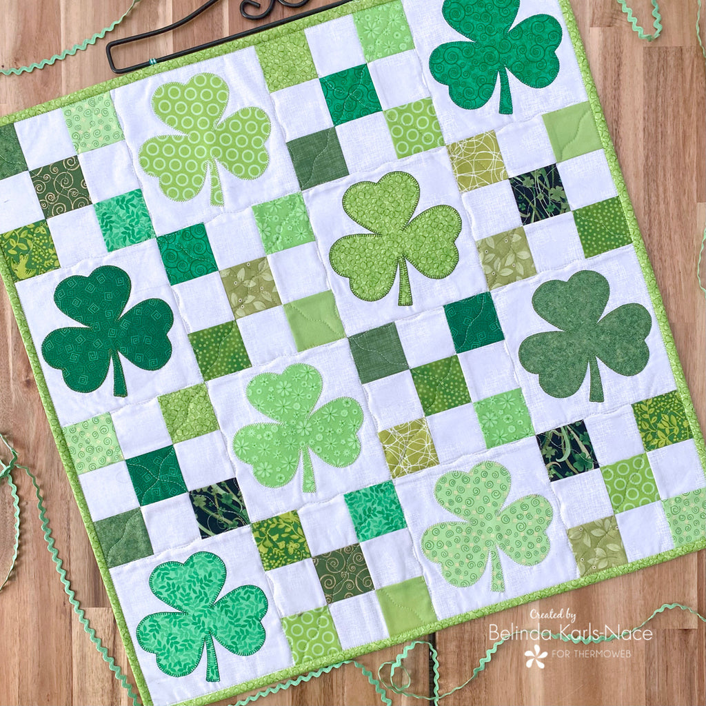 Scrappy Shamrocks Small Quilt Featuring HeatnBond