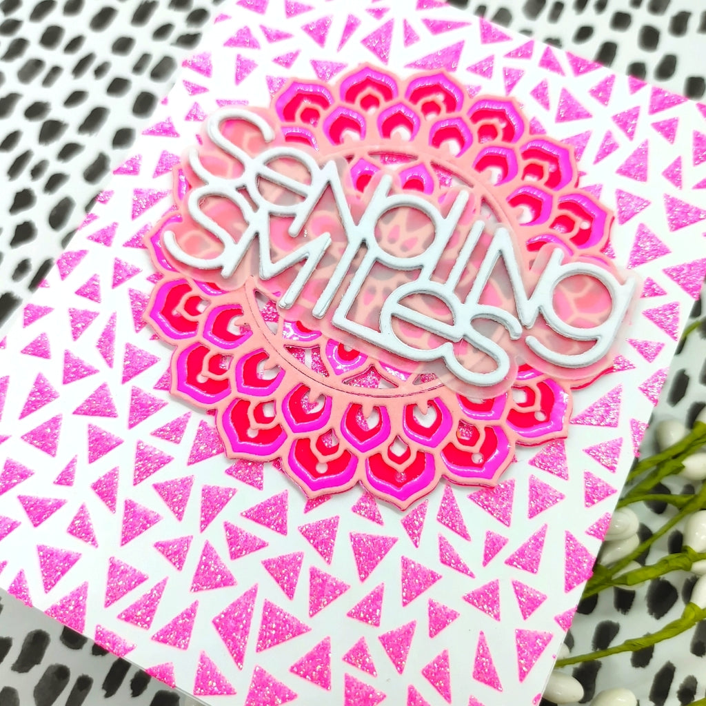 Sending Smiles Ombre Card with Deco Foil Flock