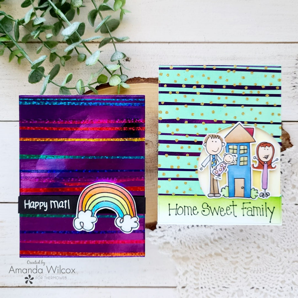 Colorful Laura Kelly Cards with Toner Sheets and Foils