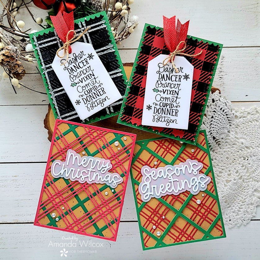 Plaid Flocked Christmas Cards