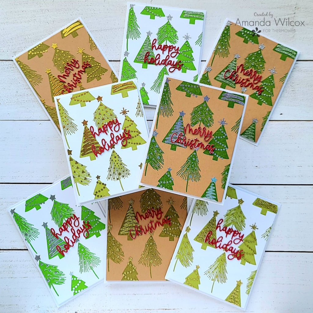 Unity Ornamental Pines Holiday Cards Featuring new Gold and Silver Glitter Foils