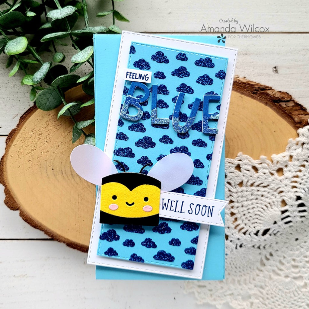 BEE Well Soon Card with Glitz Glitter Gel