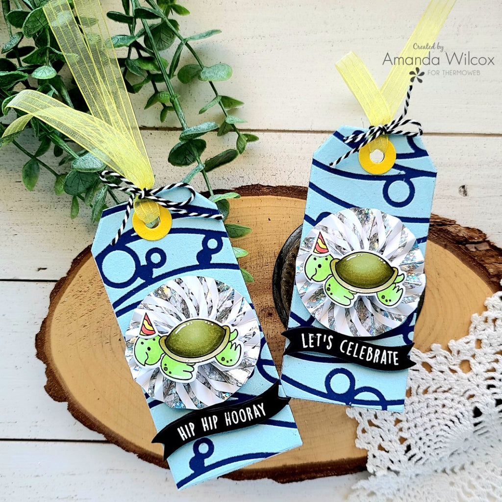 Gift Tags featuring Deco Foil Flock and Toner Card Fronts