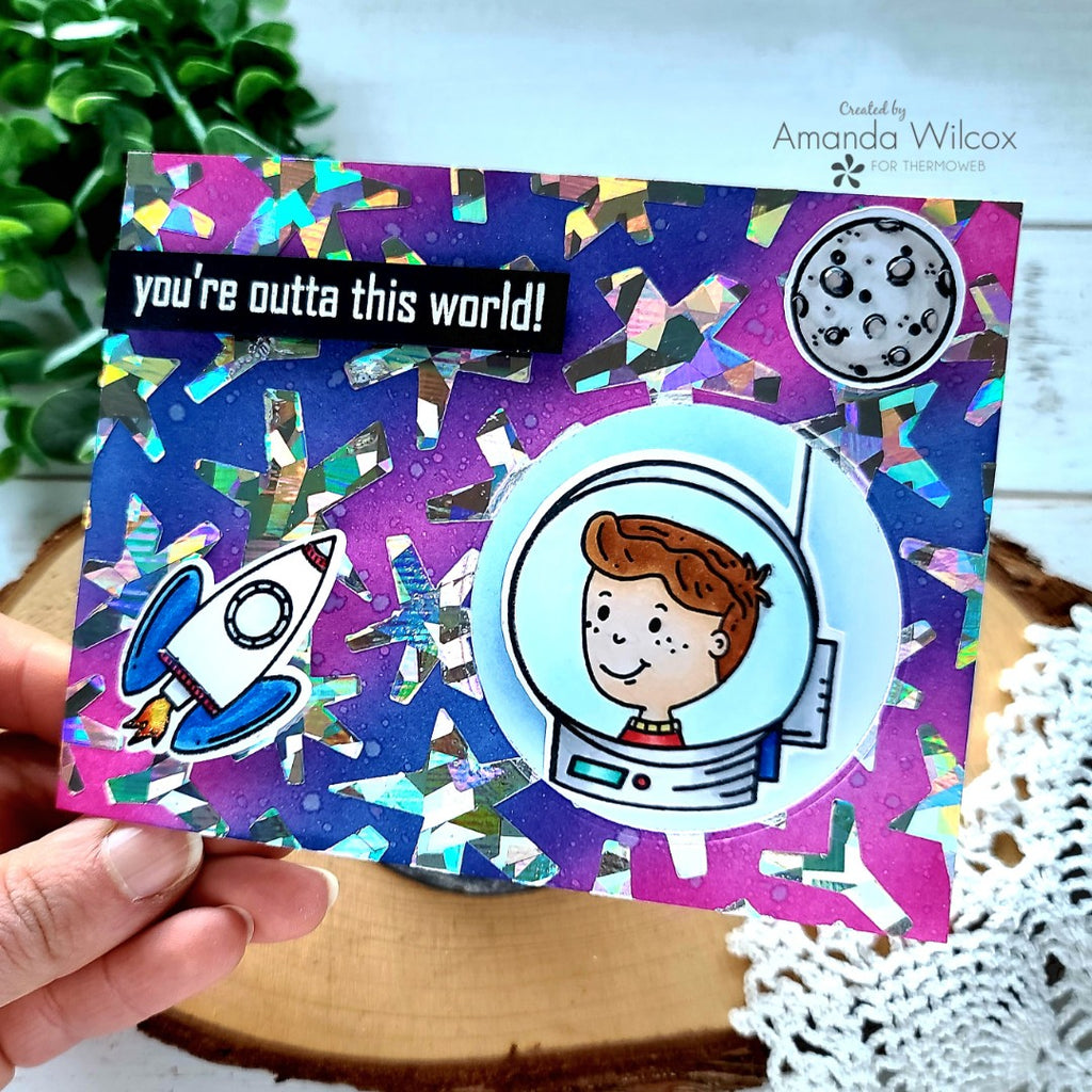 Simon Hurley Collab - Peek-a-boo Window Outer Space Card with Deco Foil
