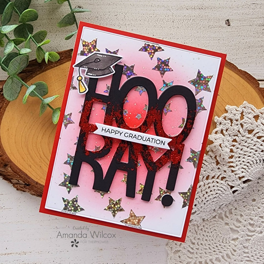 Hooray Graduation Card Featuring Transfer Gel Blanco Foiling