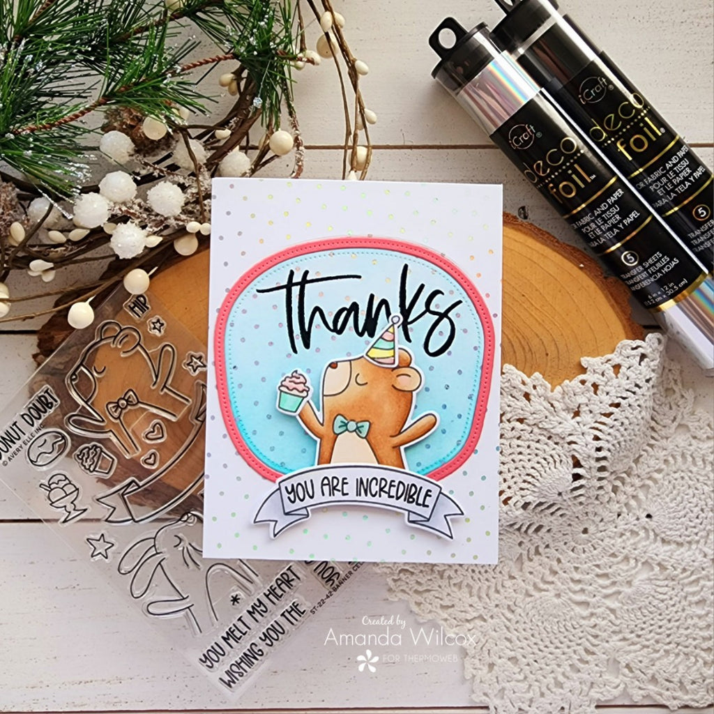 Our First Avery Elle Collab - Foiling Backgrounds with Adhesive Transfer Sentiments