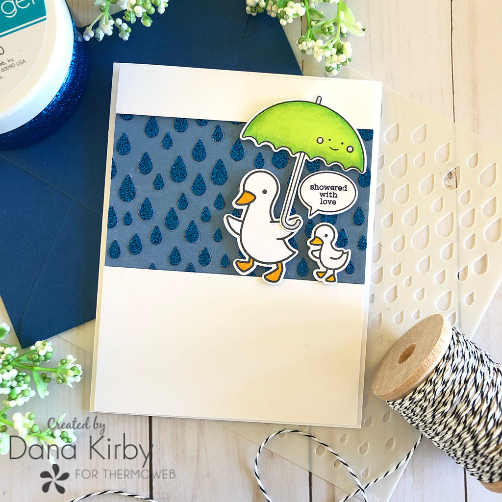 Showered With Love Umbrella Card with Glitz