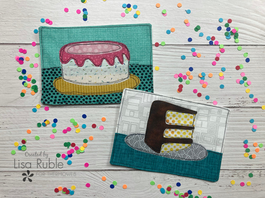 Cake Love Fabric Postcards with HeatnBond Fusible Adhesive