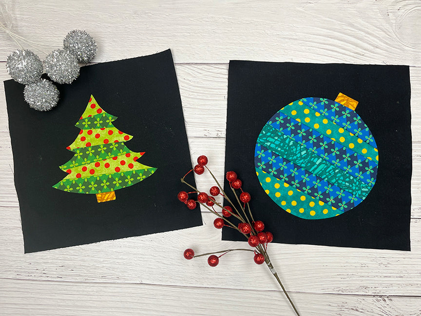 Strippy Improv Holiday Quilts using HeatnBond Lite