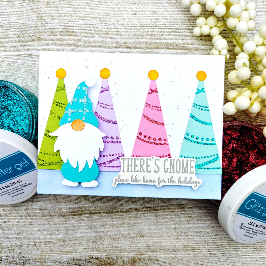 Gnome for the Holidays Colorful Card with Glitz