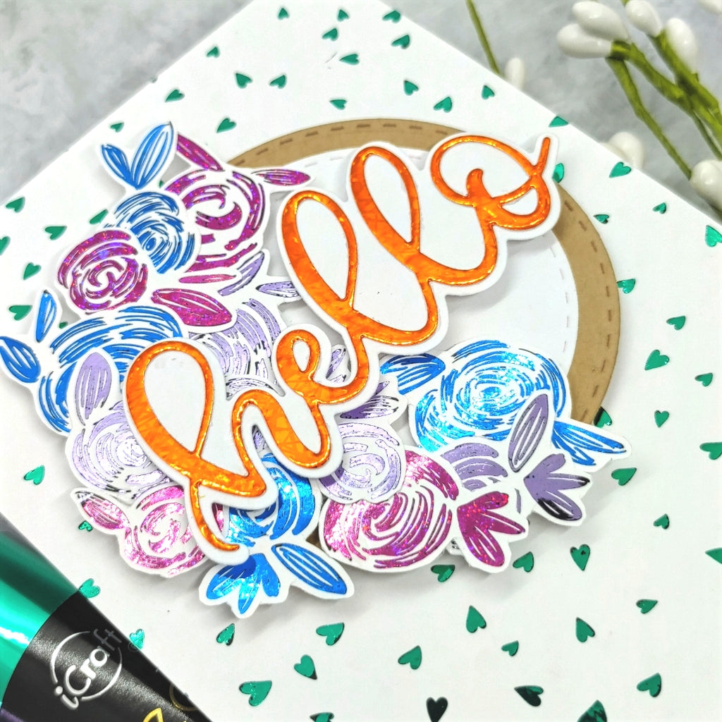 Hello Spring Card with Deco Foil Blossom Buddies Toner Sheets