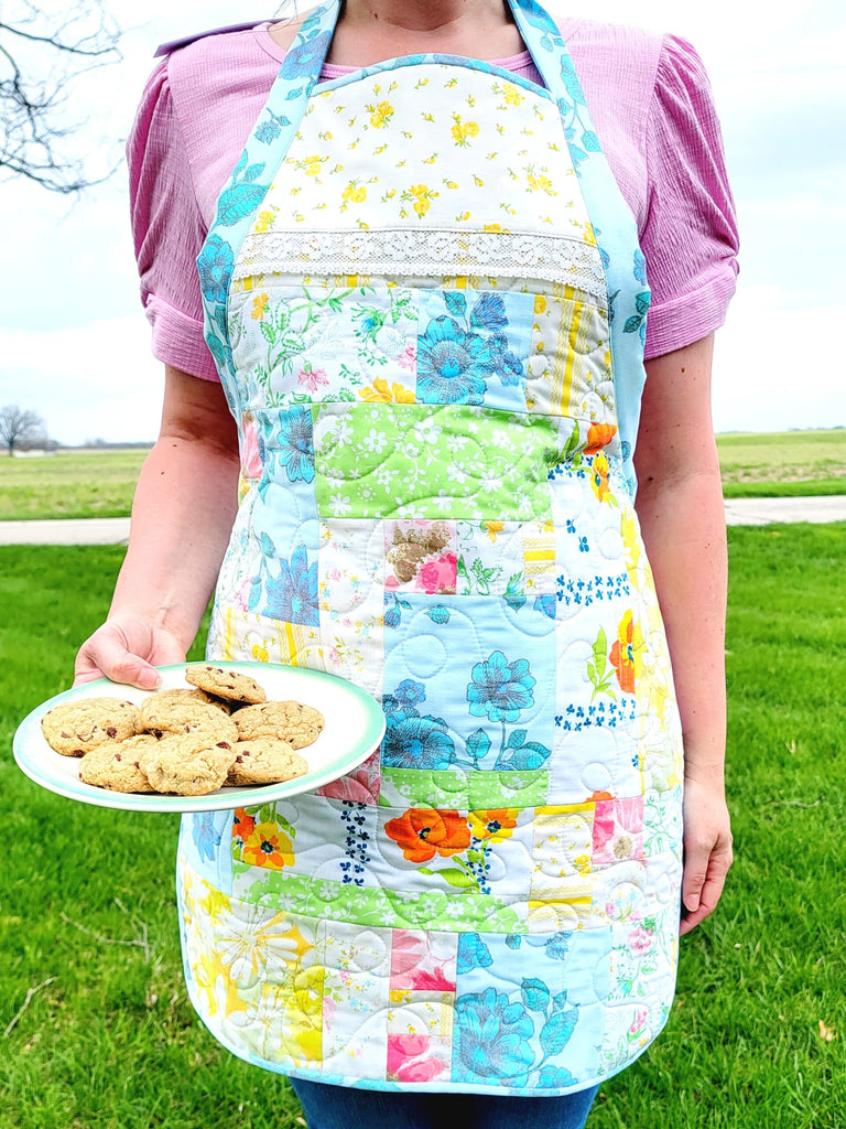 Scrappy Quilted Apron Featuring Wide Width Fleece