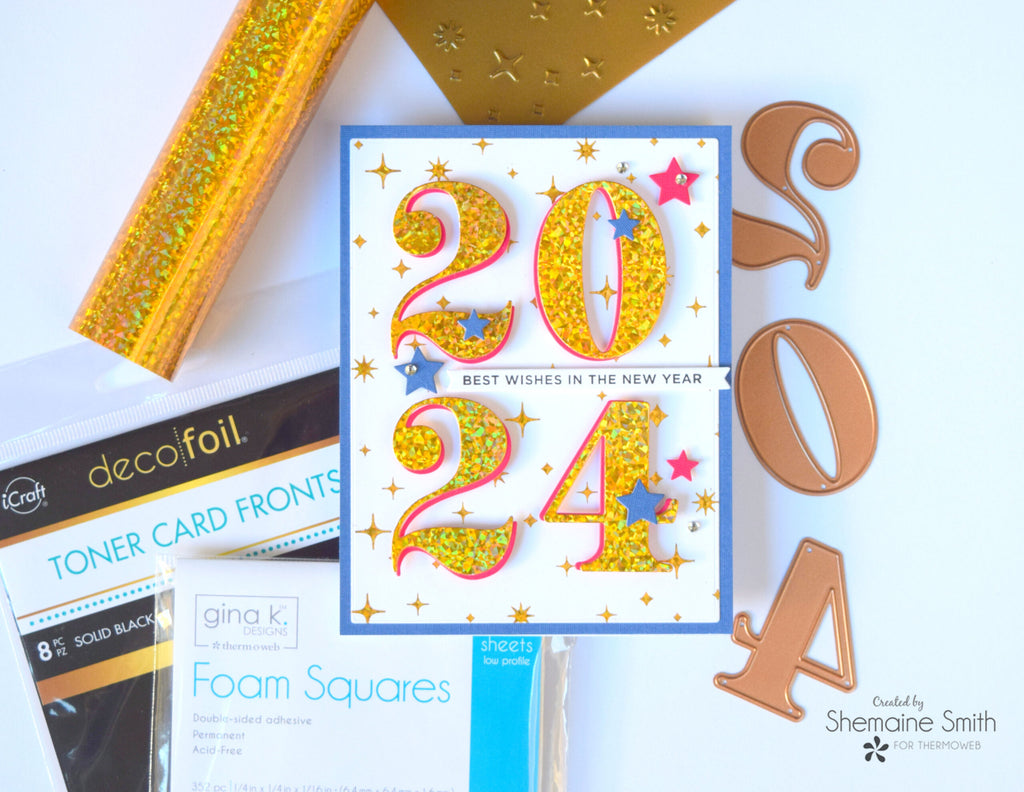Happy New Year with Hot Stamp Foils and Deco Foil Toner Card Fronts