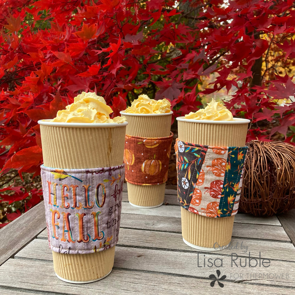 Pumpkin Spice Fabric Coffee Cup Wraps