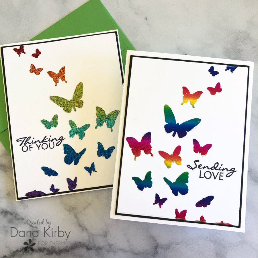 Stencil Cards with Whimsy Stamps and Deco Foil