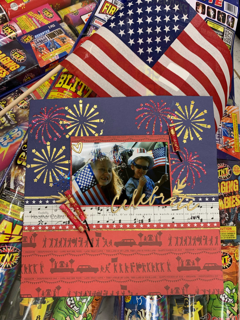 Celebrate! Fireworks Scrapbook Layout with Brutus Monroe Foils