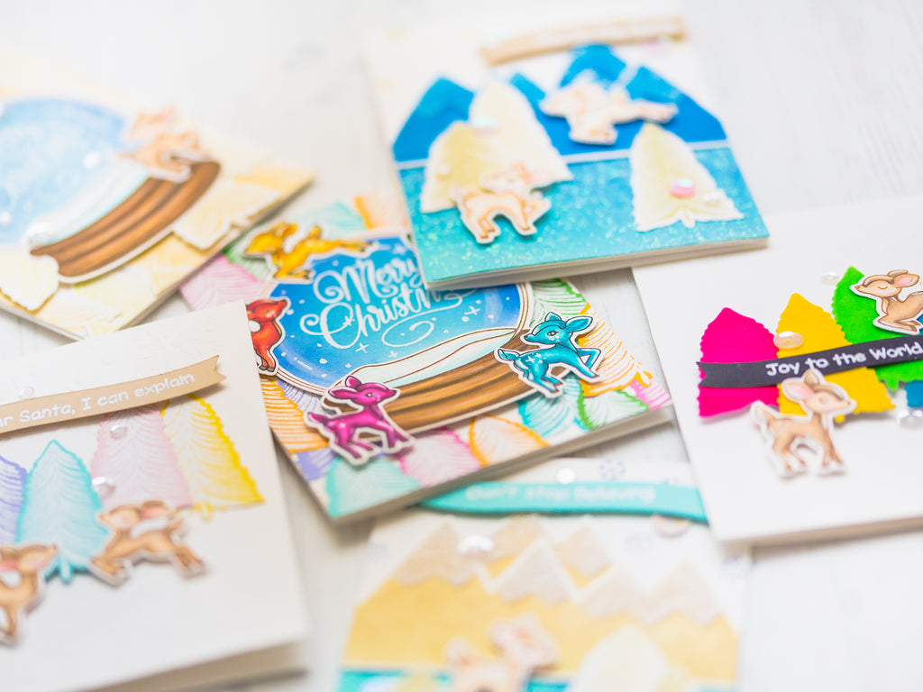 Colorful Holiday Cards with Rina K. Designs and Deco Foil Flock