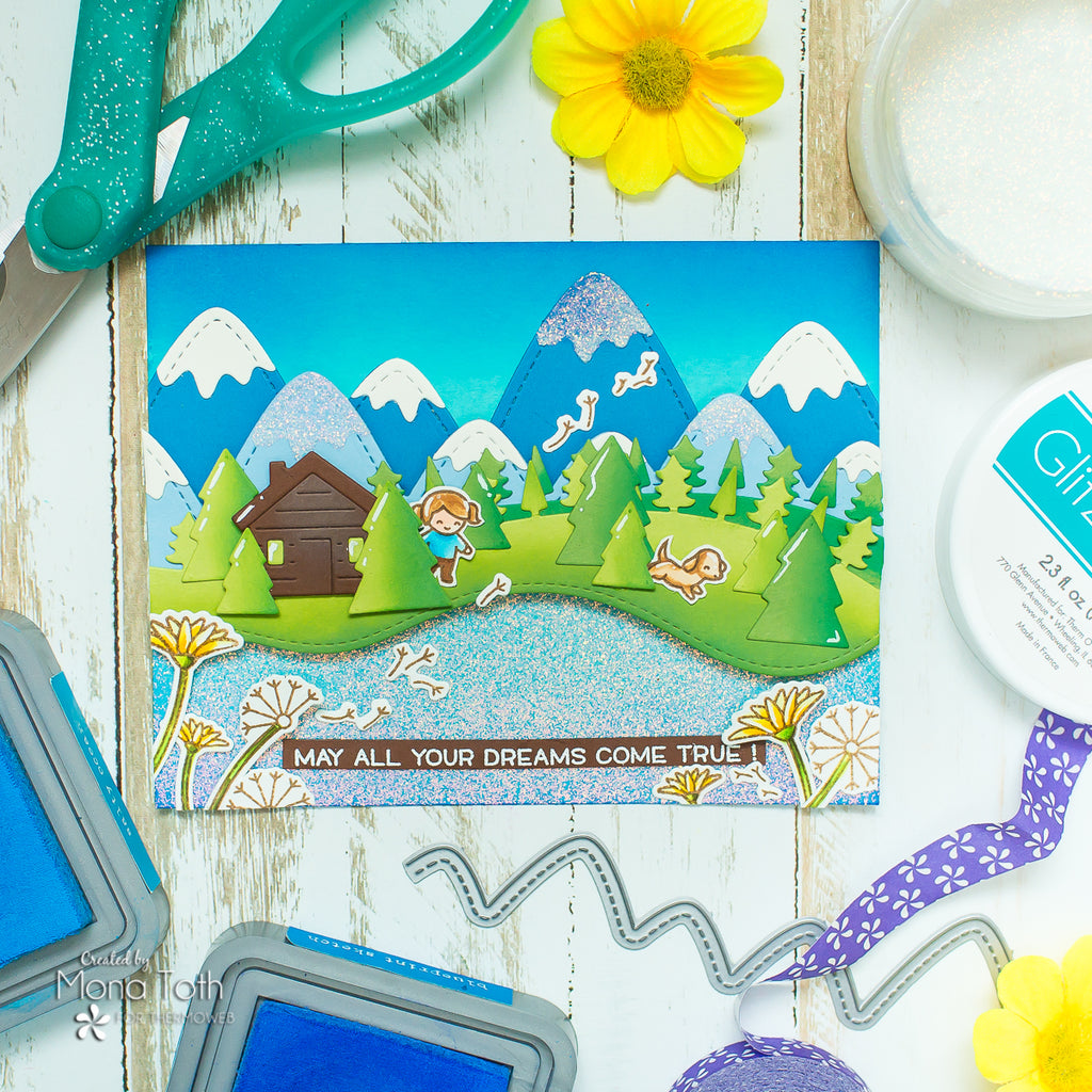 Land I Love Scenic Card with Glitz Glitter Gel