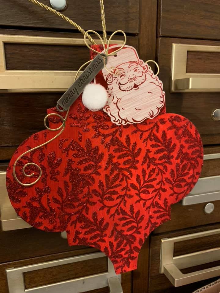 HoHoHo Holiday Ornament Door Decor with Glitz Glitter Gel