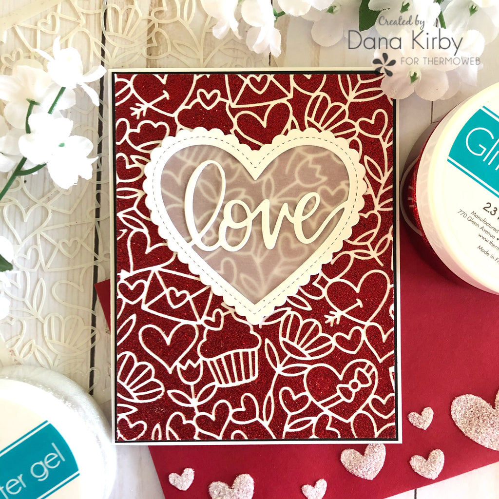 Glitzy Valentine Love Letter with Envelope