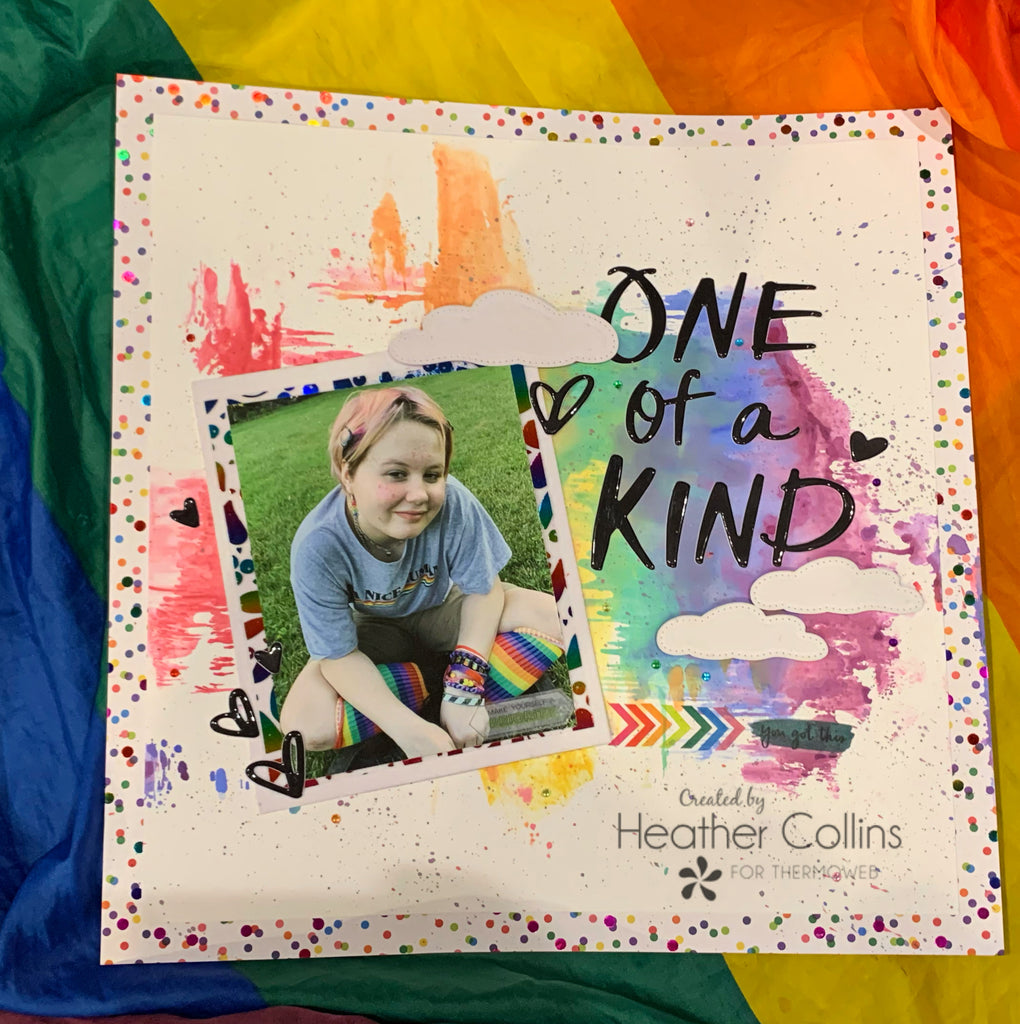 One of a Kind! Rainbow Scrapbook Layout with Deco Foil