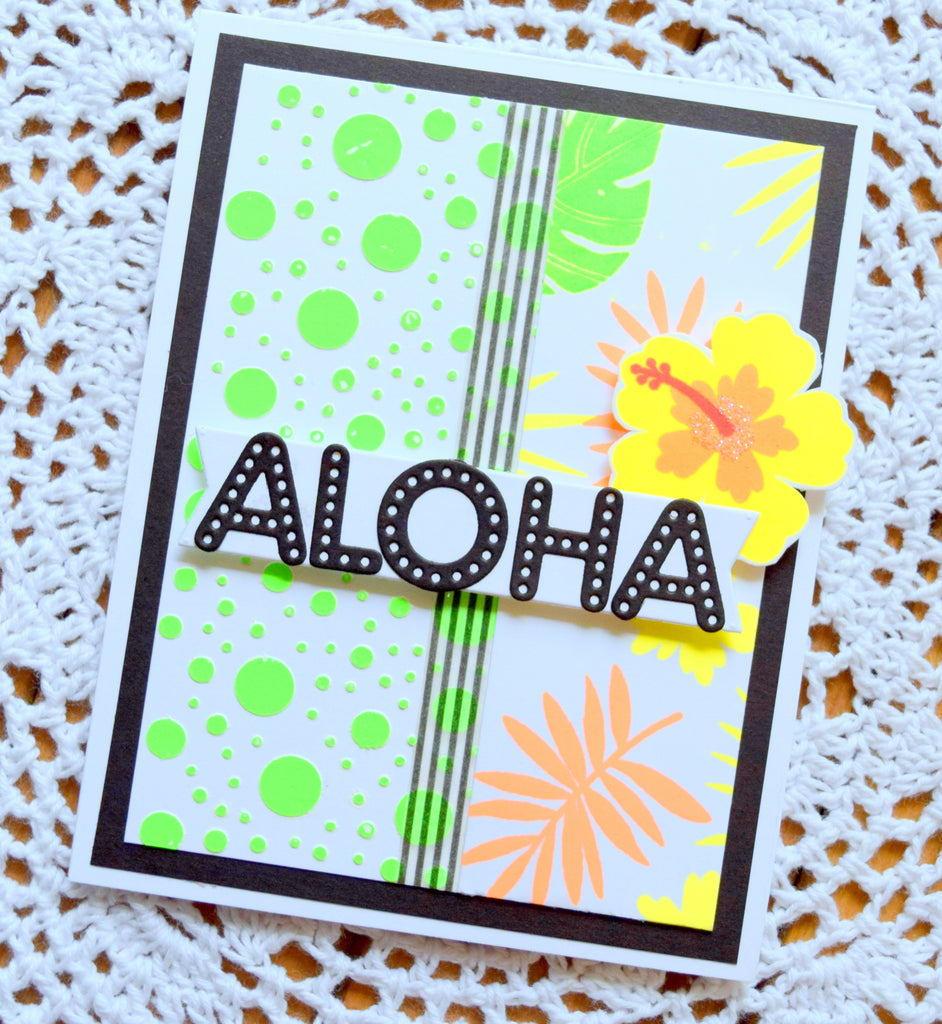 Electro-Pop Aloha Card with Rina K. Designs