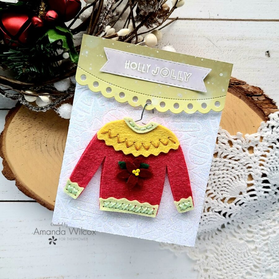 Fun Ugly Christmas Sweater Card with Benzie Felt