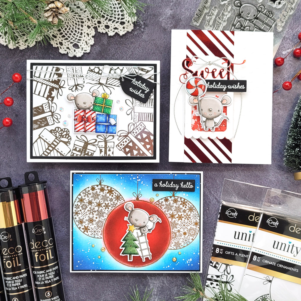 Yuletide Mice Christmas Cards with Deco Foil