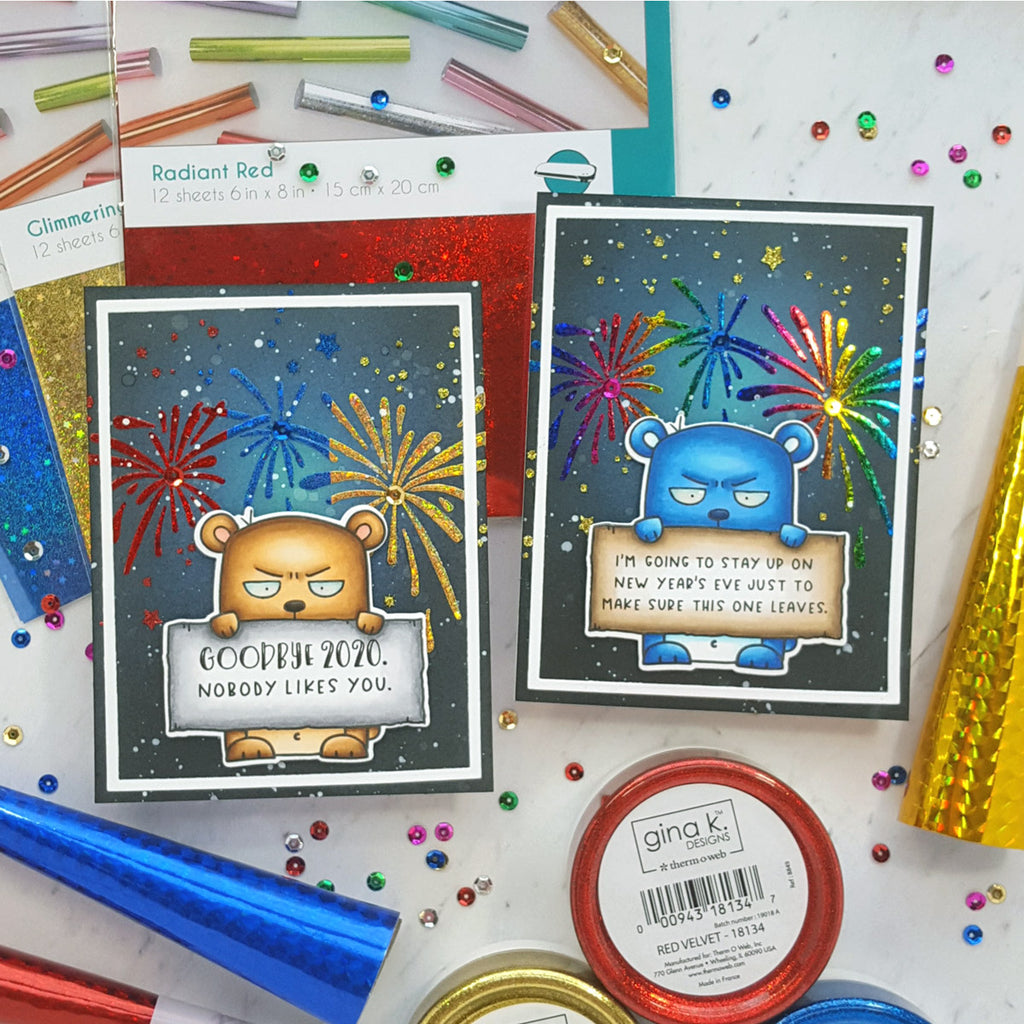 Snarky New Year Cards with Deco Foil