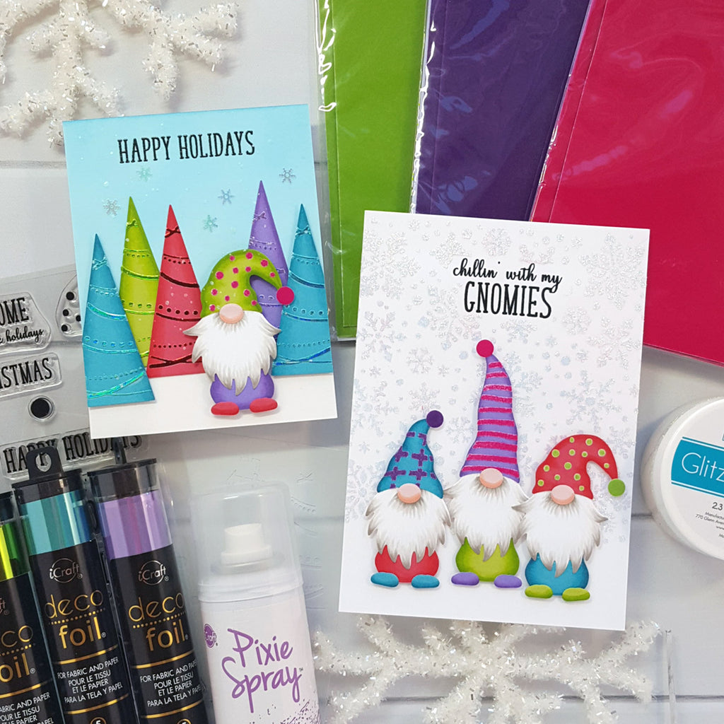 Gnome Holiday Cards in Non-Traditional Colors