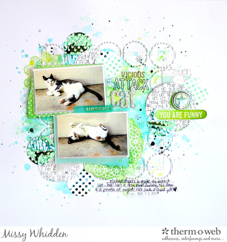 Missy Whidden Attack Cat Mixed Media Layout
