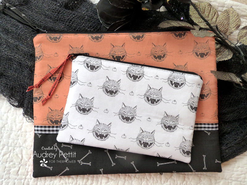 Scaredy Cat Halloween Zipper Pouches