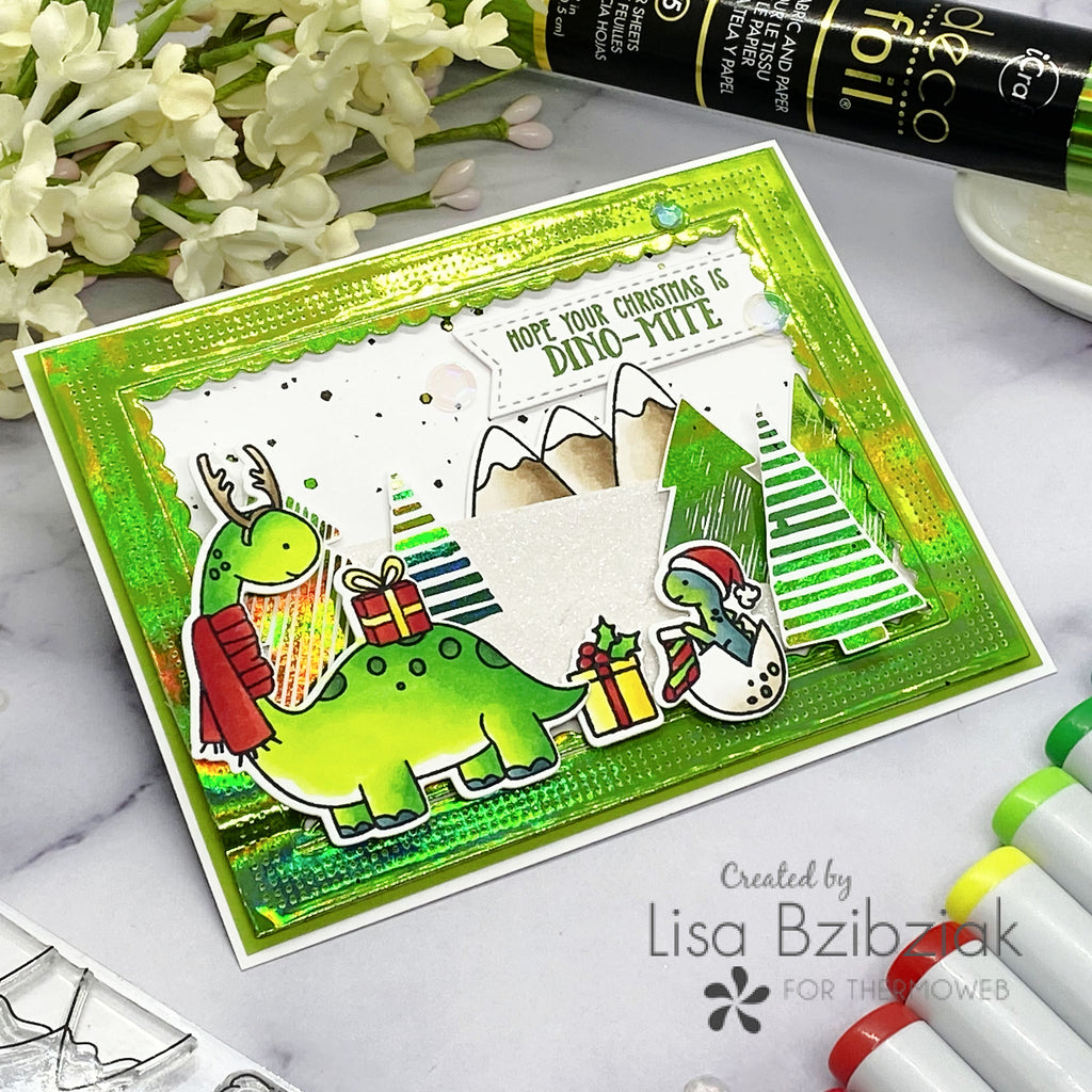 Create Dino-Mite Christmas Cards with Deco Foil