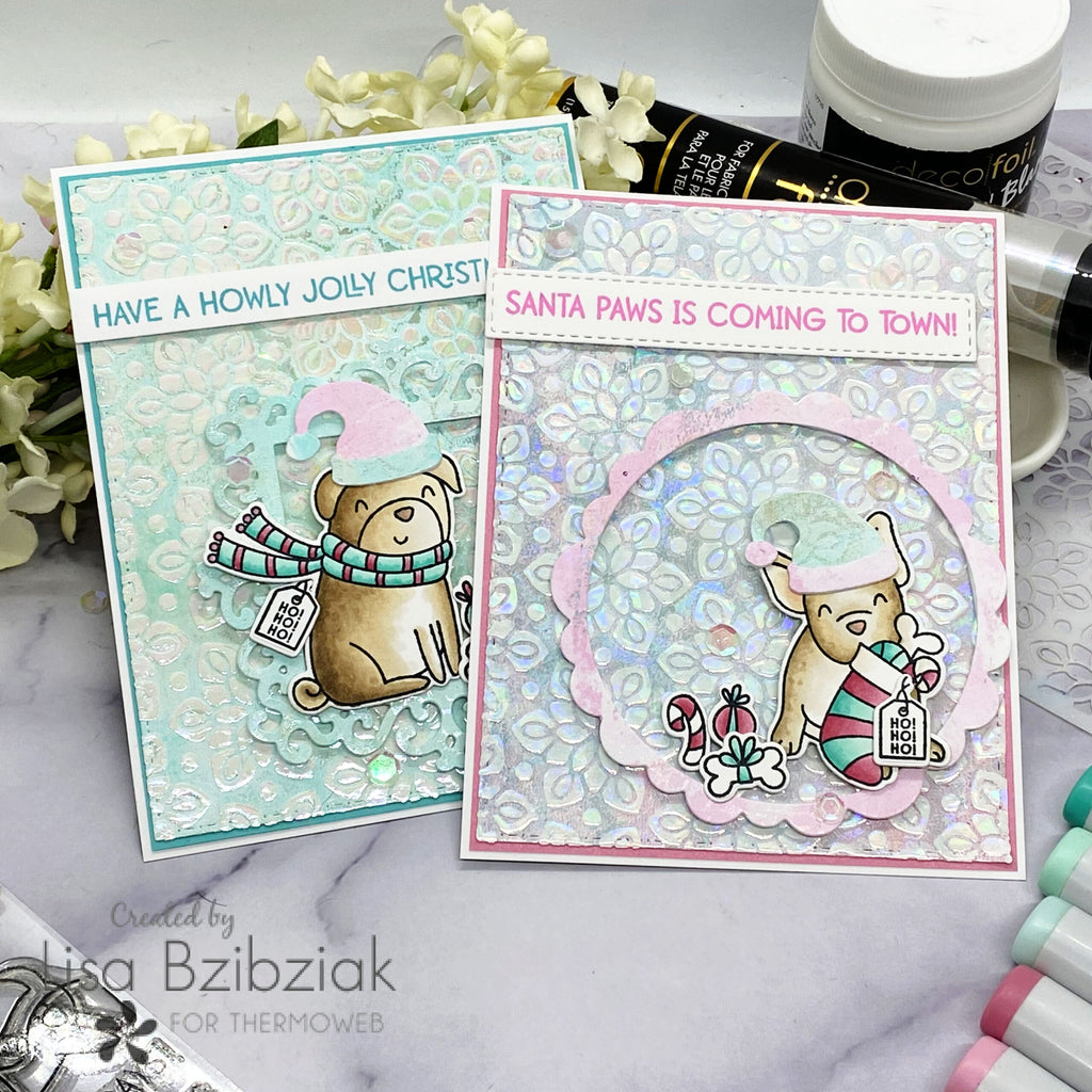 Santa Paws and Holiday Cards with Deco Foil Gel